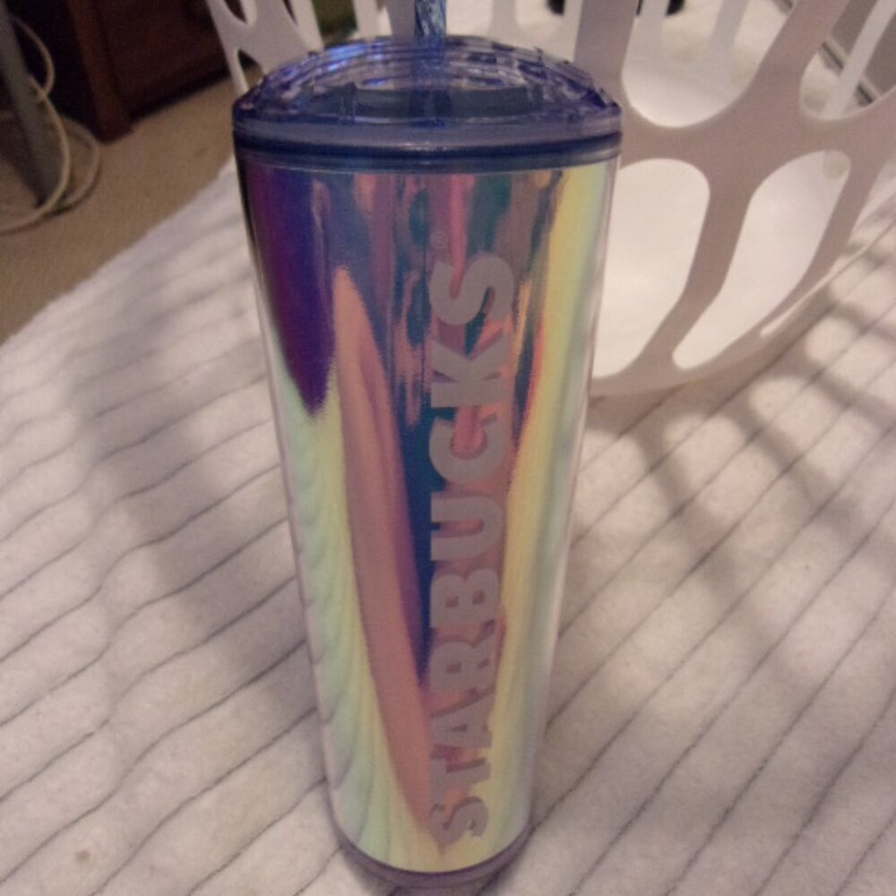 Starbucks Iridescent Holo Unicorn Rainbow Dome Tumbler 24oz Venti Cup